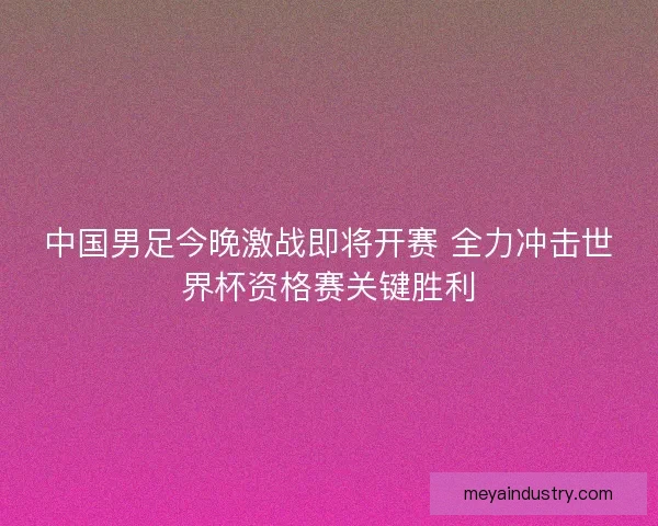 中国男足今晚激战即将开赛 全力冲击世界杯资格赛关键胜利